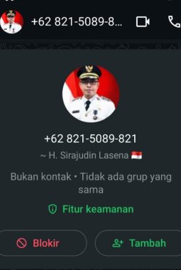 Breaking News! Oknum Gunakan Nomor WhatsApp Mengatasnamakan Bupati Boltara, Masyarakat Diminta Waspada