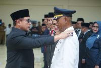 Bupati Boltara, Dr. Sirajudin Lasena lantik 97 Pejabat Manajerial dan Non Manajerial di lingkungan Pemerintah termasuk Camat Bintauna, Arif Djahala