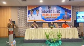 Wakil Bupati Boltara, Mohammad Aditya Pontoh membuka secara resmi coaching clinik inovasi daerah sekaligus memberikan sambutan Pemerintah