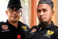 Ketua JPKP DPD Sangihe, Berty Ferdinan Patras dan H.M Kepala Divisi Sosial Kemanusiaan JPKP DPC Tabukan Utara