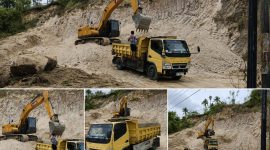 Aktivitas pengerukan galian C ilegal jenis pasir silika di Desa Inomunga, Kecamatan Kaidipang, diduga dilakukan untuk kepentingan produksi semen oleh PT Conch North Sulawesi Cement