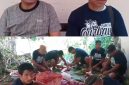Ketua Panitia Qurban Masjid Imaduddin Bahu, Abdurahman Padarat bersama denga Anggota DPRD Sangihe Jais Salele serta Panitia Qurban Lainnya