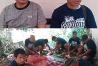 Ketua Panitia Qurban Masjid Imaduddin Bahu, Abdurahman Padarat bersama denga Anggota DPRD Sangihe Jais Salele serta Panitia Qurban Lainnya