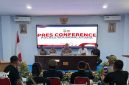 Suasana pres conference polres Boltara terkait kronologi penembakan sesama anggota polisi yang menyebabkan Briptu Excel Mamuli meninggal dunia