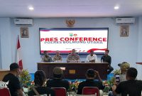 Suasana pres conference polres Boltara terkait kronologi penembakan sesama anggota polisi yang menyebabkan Briptu Excel Mamuli meninggal dunia