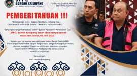 Foto pemberitahuan SPPG Boroko Kaidipang dan Eks BGN Dadan Hindayana ditetapkan tersangka dugaan korupsi MBG 