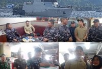 Bupati Kabupaten Kepulauan Sangihe Michael Thungari Bersama Nahkoda Kapal KRI SELAR 879 Laksamana Pertama (Laksma) TNI Endra Hartono