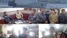 Bupati Kabupaten Kepulauan Sangihe Michael Thungari Bersama Nahkoda Kapal KRI SELAR 879 Laksamana Pertama (Laksma) TNI Endra Hartono