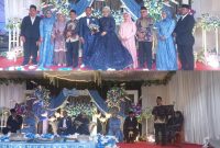 Kakan Kemenag Kabupaten Kepulauan Sangihe H. Kusnadi bersama dengan Kedua Pengantin