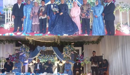 Suasana khidmat dan penuh kebahagiaan menyelimuti acara resepsi pernikahan pasangan Hamkar Ahula, S.Pd. dan Kurnia Dearista Madonsa, S.Pd. yang digelar pada Sabtu