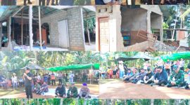 Bupati Kabupaten Kepulauan Sangihe Michael Thungari bersama Wakil Bupati Tendris Bulahari dan Jajaran Forkompinda 
Meninjau lokasi gempa di Kampung Matutuang