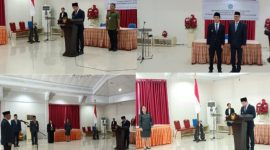 Bupati Kabupaten Kepulauan Sangihe Michael Thungari Bersama Kadis Dukcapil Sangihe Davidson Djarang