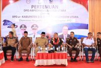 Bupati dan Wakil Bupati Boltara, Sirajudin Lasena-Moh. Aditya Pontoh, Wakajati Sulut Ferry Tas, Kejari Boltara Agus Tri Hartono, Sekretaris DPD ABPEDNAS Sulut Jackried Kanselir Maluenseng, dan Pimpinan DPRD Boltara Saiful Ambarak. 