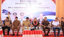 Bupati dan Wakil Bupati Boltara, Sirajudin Lasena-Moh. Aditya Pontoh, Wakajati Sulut Ferry Tas, Kejari Boltara Agus Tri Hartono, Sekretaris DPD ABPEDNAS Sulut Jackried Kanselir Maluenseng, dan Pimpinan DPRD Boltara Saiful Ambarak. 