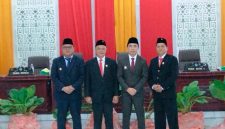 Bupati Kabupaten Kepulauan Sangihe Michael Thungari di Dampingi Wakil Bupati Sangihe Tendris Bulahari bersama dengan Ketua DPRD Sangihe Denny Roy Tampi dan PAW Anggota DPRD Sangihe Febrima Theodorus Angow