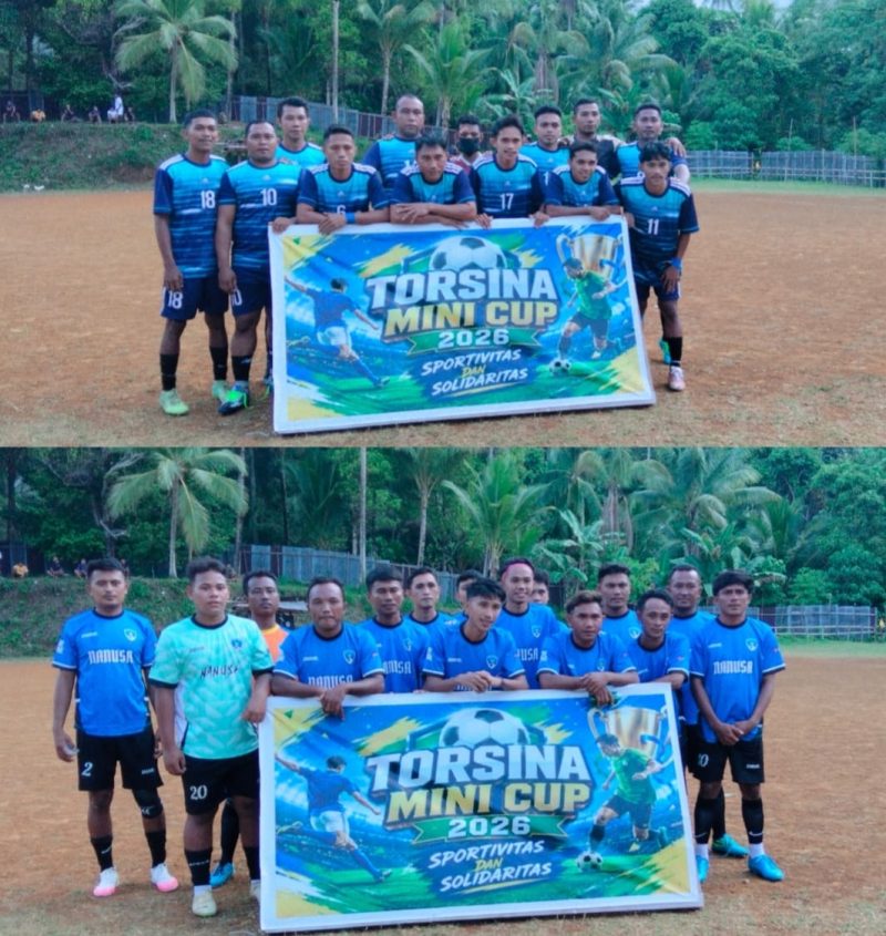 Tim Tanjungbio FC Kampung Bahu dan Tim Tunas Baru Kampung Nanusa