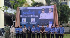 Bupati Boltara Dr. Sirajudin Lasena didampingi oleh Kepala BKPSDM Boltara Mirwan Datukaramat dan segenap jajaran pemkab Boltara serta Forkopimda saat prosesi launching aplikasi digital SIDAK ASN dan SIMPEGDA