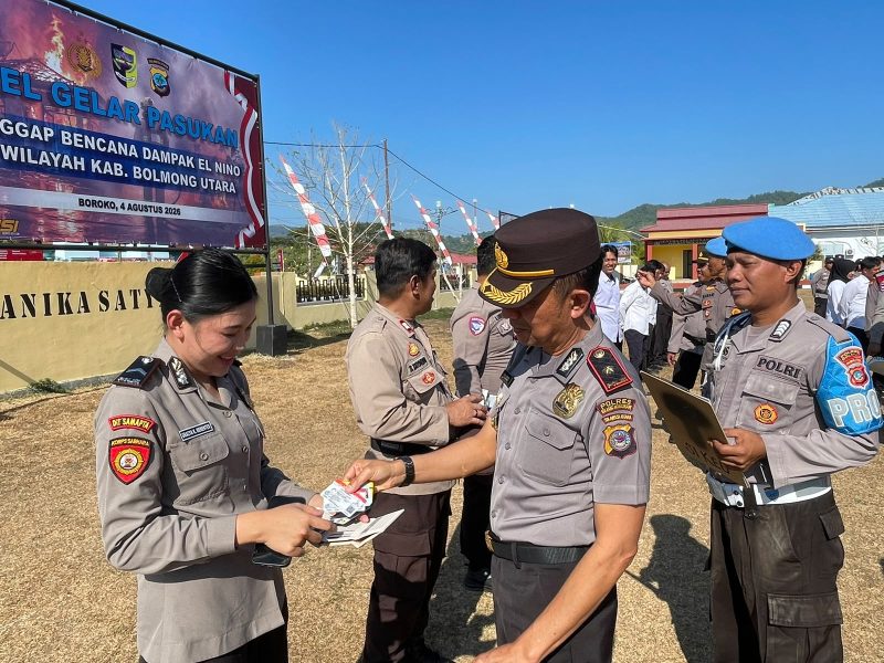 Wakapolres Boltara KOMPOL Abdul Rahman Faudji memimpin apel Gaktibplin 