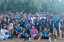 Tim Tanjungbio FC Bersama Bahu FC serta masyarakat kampung bahu pendukung kedua Tim