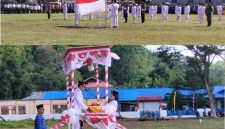 Proses Pemberian Bendera Pusaka Merah Putih Oleh Camat Tabukan Utara.
dan Pengibaran Bendera Merah Putih