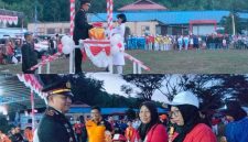 Kapolsek Tabukan Utara Iptu David Kojongian menerima Bendera Pusaka Merah Putih
Sekaligus Menyerahkan Hadiah Kepada Pemenang Lomba Gerak Jalan