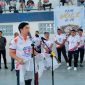 Bupati Kabupaten Kepulauan Sangihe Michael Thungari sedang membacakan sambutan Gubernur Sulawesi Utara