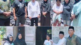 Jais Salele meninjau titik lokasi rumah yang terbakar dan menyerahkan langsung bantuan kepada Ibu Anasing Mamuka