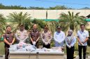 Kapolres Boltara AKBP Andika Fitransyah bersama Kejari Boltara Agus Tri Hartono dan didampingi oleh Wakapolres Boltara, Plh Kasie Pidum, Kasat Reskrim Polres Boltara dan Sangadi