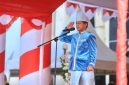 Sekda Boltara dr. Jusnan C. Mokoginta bertindak sebagai pemimpin upacara pada peringatan HUT Sulut ke-62