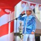 Sekda Boltara dr. Jusnan C. Mokoginta bertindak sebagai pemimpin upacara pada peringatan HUT Sulut ke-62