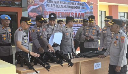 Kepolisian Resor (Polres) Kabupaten Bolaang Mongondow Utara (Boltara) terus memperkuat kesiapan internal dalam mendukung pelaksanaan tugas kepolisian. Upaya tersebut dilakukan melalui pemeriksaan kendaraan dinas roda dua dan roda empat serta inventaris senjata api milik personel Polres Boltara dan jajaran Polsek.