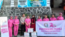Kapolsek Tabukan Utara Iptu David Kojongian, Ketua Bhayangkari Tabukan Utara Ny. Nancy David Bersama Jajaran Bhayangkari Ranting Tabukan Utara, serta Pj Kapitalaung Kampung Bahu