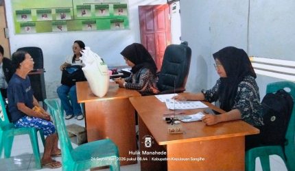 Pemerintah Kampung Bahu, Kecamatan Tabukan Utara, Kabupaten Kepulauan Sangihe, menyalurkan Bantuan Sosial Pangan (Banpang) berupa beras kepada 161 Keluarga Penerima Manfaat (KPM)