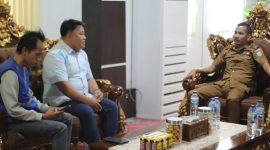 Suksesi pembangunan KNMP, Plt Bupati Boltara Mohammad Aditya Pontoh menerima kunjungan jajaran PLN Unit Layanan Pelanggan (ULP) Boroko. 