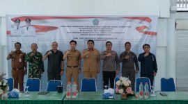 Bupati Kabupaten Kepulauan Sangihe Michael Thungari, bersama Wakil Bupati Sangihe Tendris Bulahari, Ketua DPRD Sangihe Denny Roy Tampi, Sekda Sangihe Johanis Pilat dan lainnya