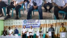 Bupati Kabupaten Kepulauan Sangihe, Michael Thungari, Stafsus Bupati Bidang Informasi Publik Dandy Abram, Kadis Kominfo Ronald Lumiu, dan Kepala Dinas PMDD, serta Camat Tabukan Utara, Ke empat Calon Kapitalaung dan Panitia Pemilihan Kapitalaung