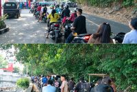 Antrian di SPBU Petta Kecamatan Tabukan Utara